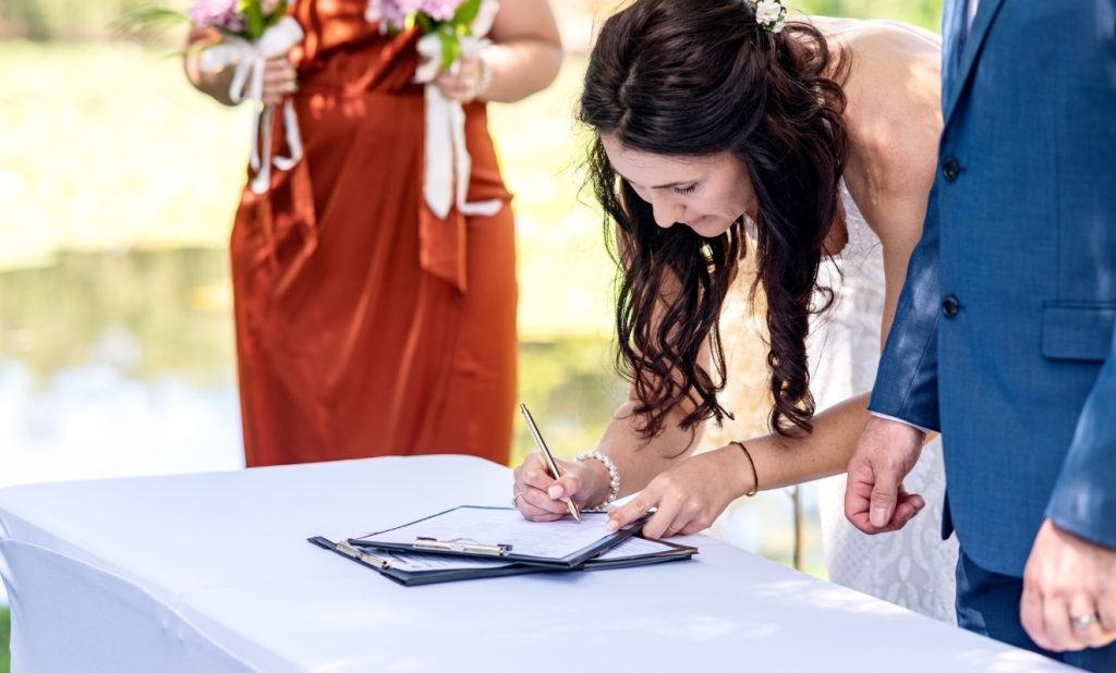 paperwork signing marriage Brisbane