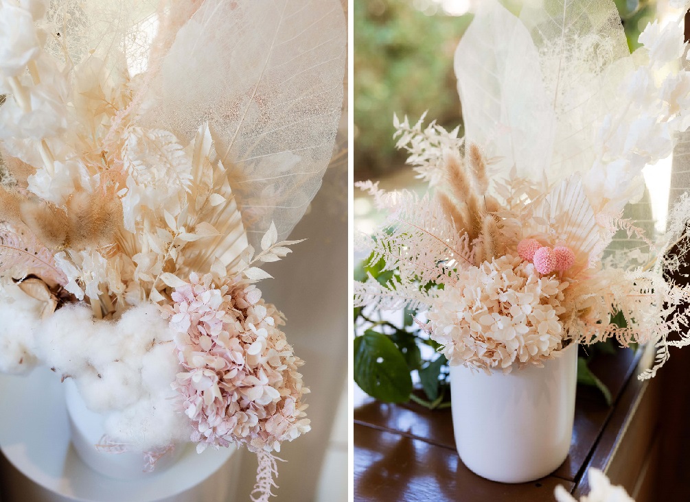 soft pink dried florals