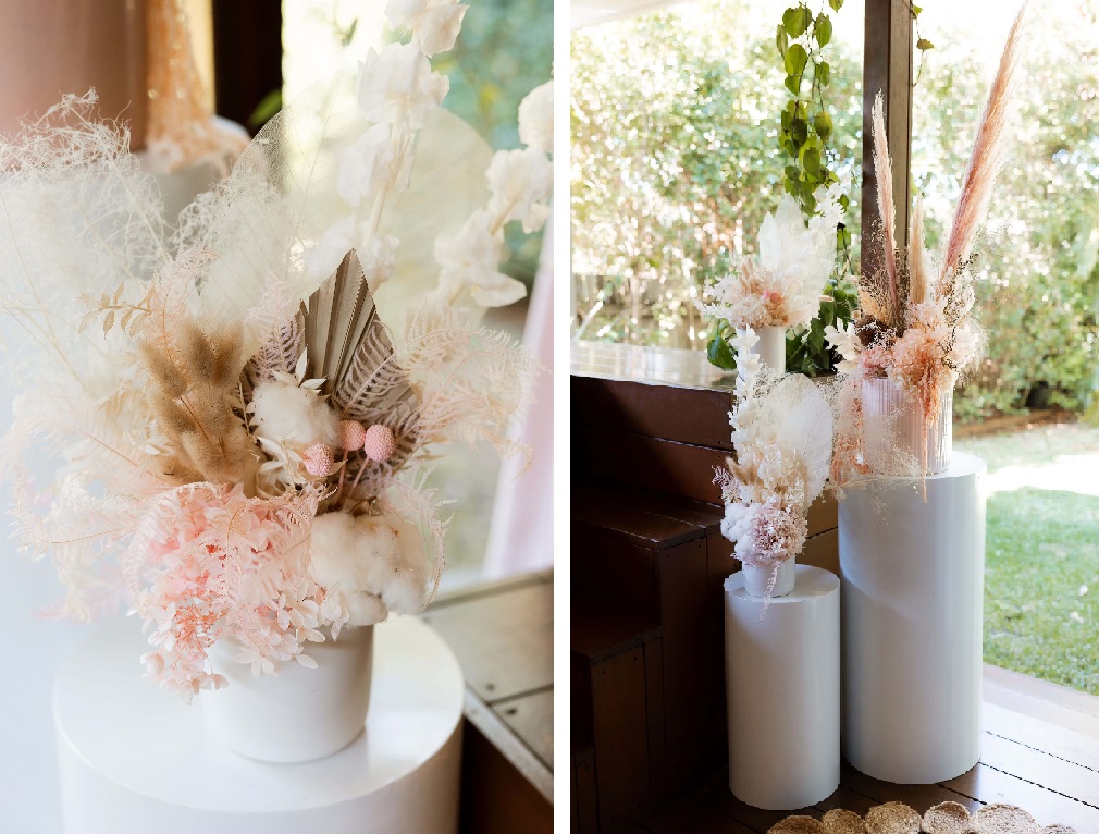 soft pink dried flowers