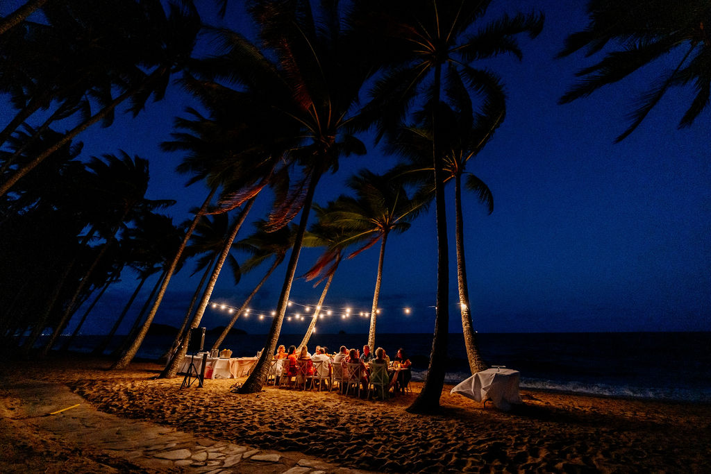 Beach wedding reception Nunu Palm Cove
