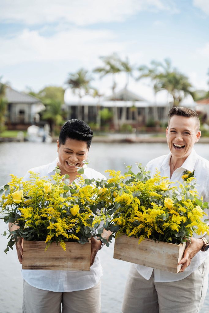 yellow wedding flower arrangements