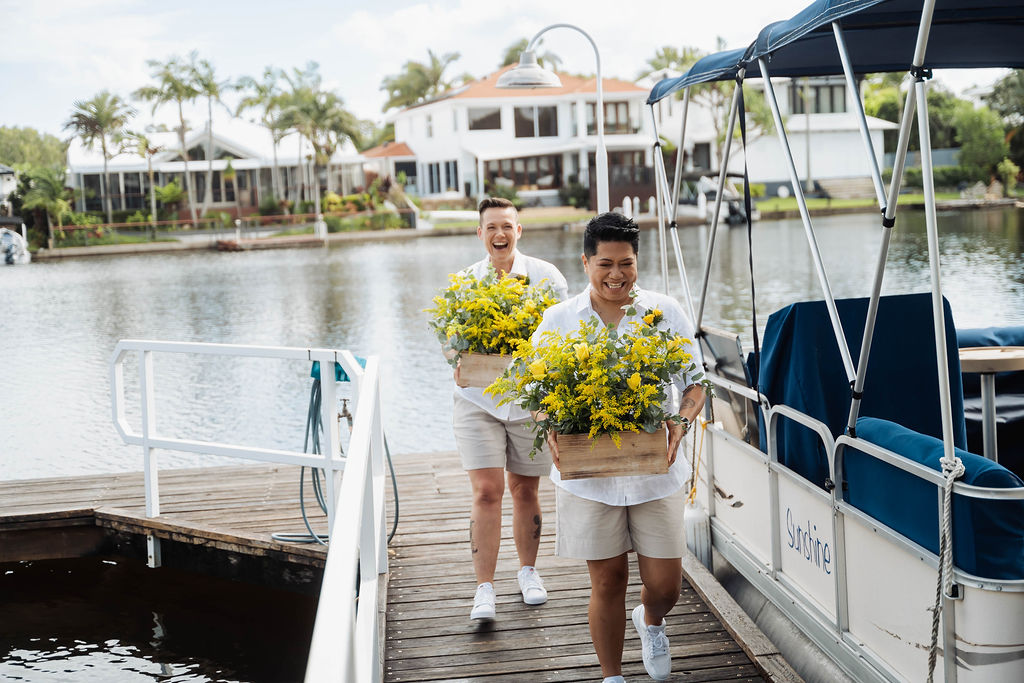 elopement flowers yellow