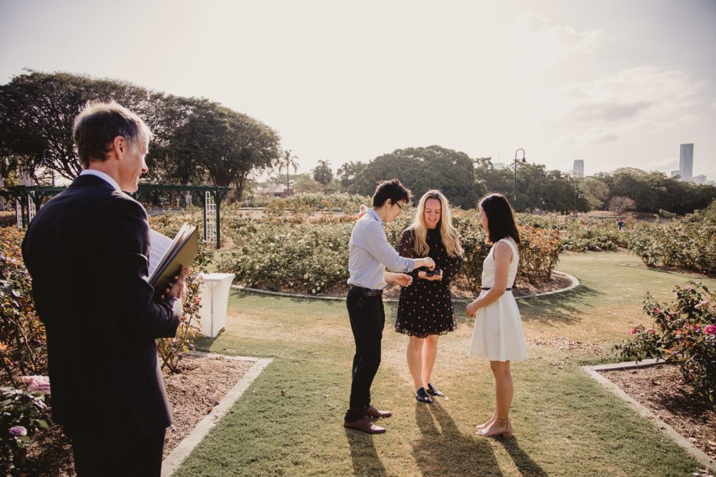 New Farm Park elopement wedding Brisbane