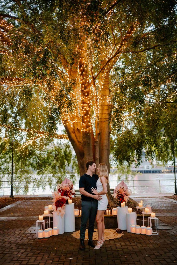 Fairy light tree elopement Brisbane