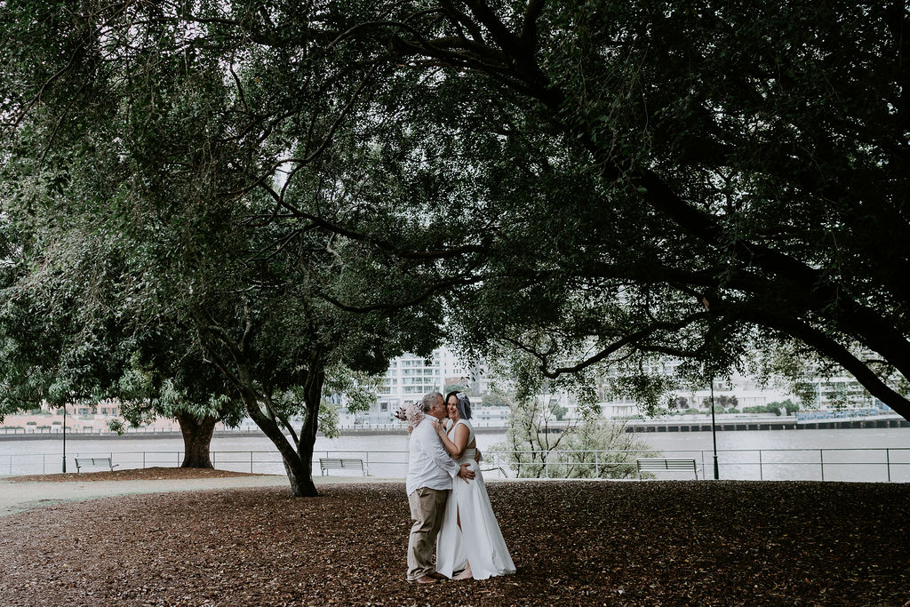 rainy day wedding photo
