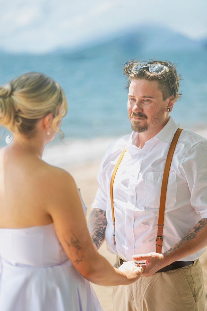 Beach wedding groom Palm Cove