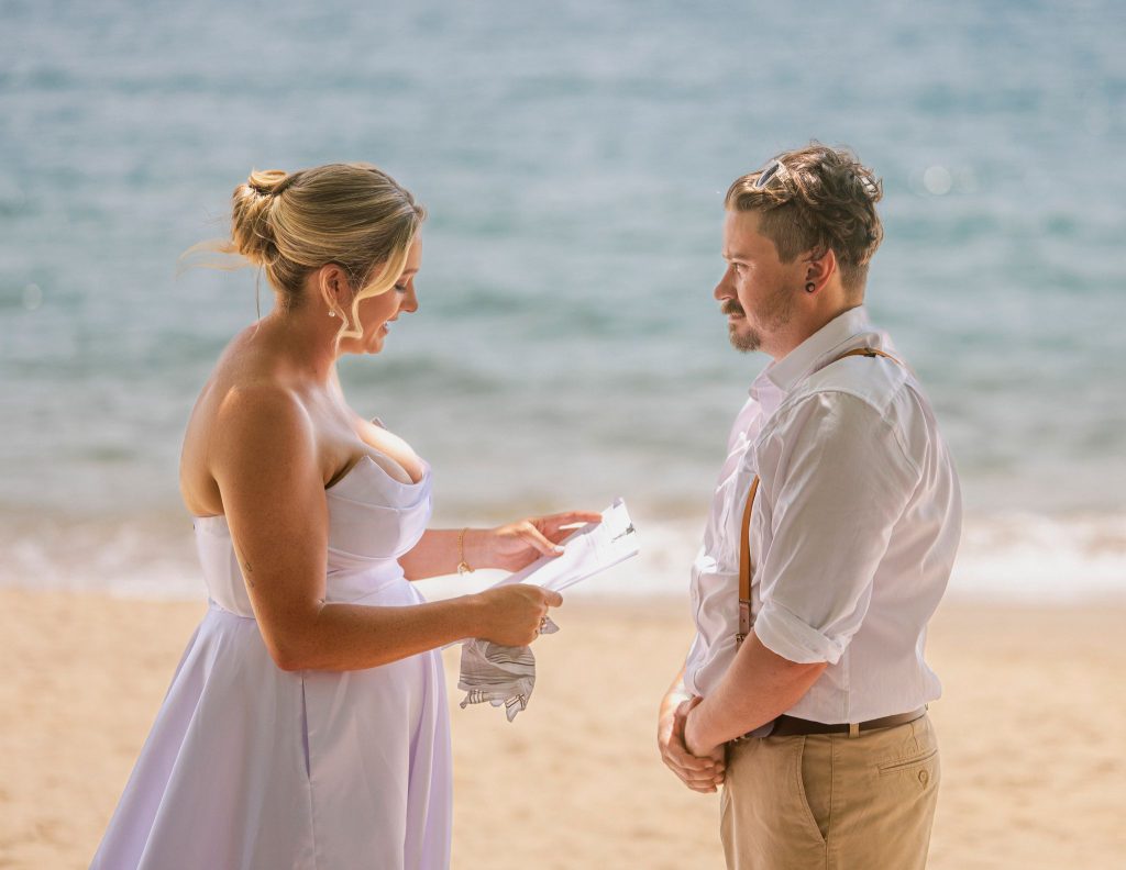 Palm Cove beach elopement vows