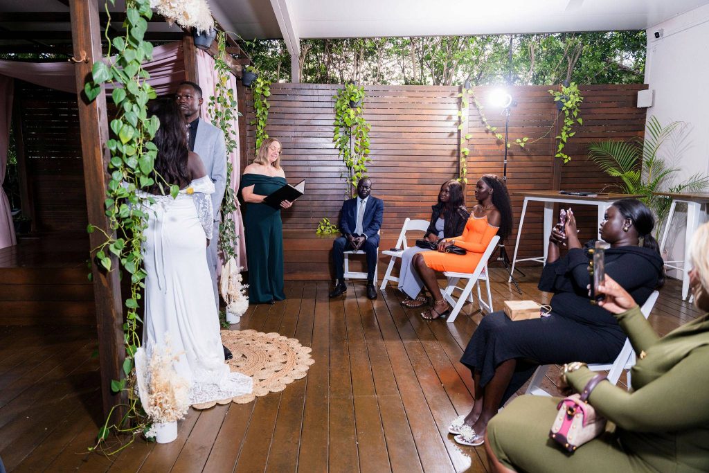 elopement deck wedding ceremony