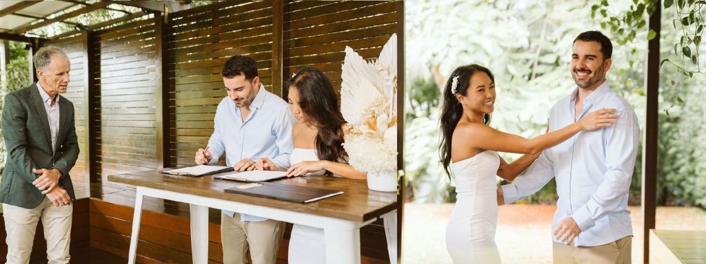 short and sweet legals only wedding in Australia