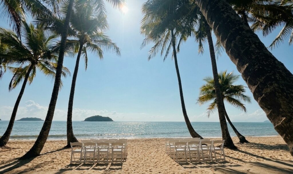 elopement wedding setup Palm Cove beach
